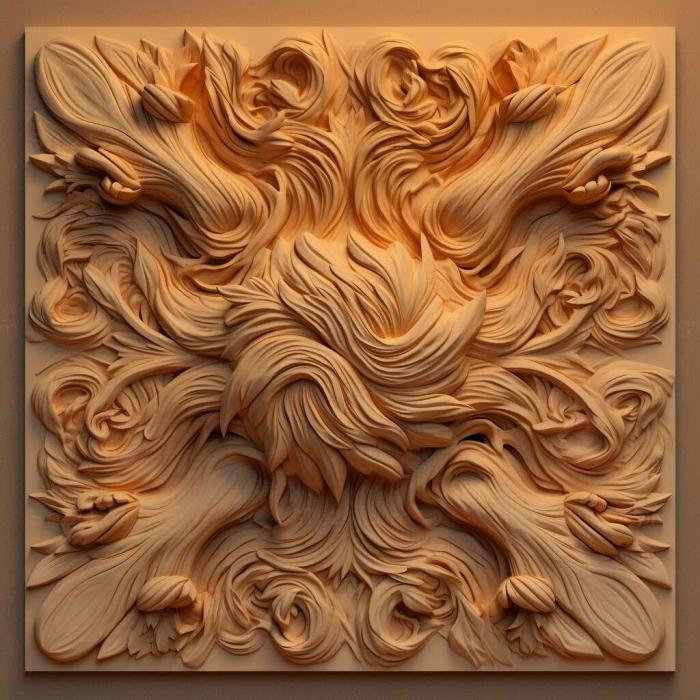 Patterns and decorations (fire 4, PATTERN_2388) 3D models for cnc